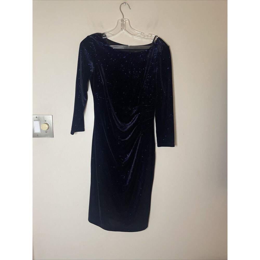 Vintage Jessica Howard Formal Dress Navy Sparkle Sparkly Size 8